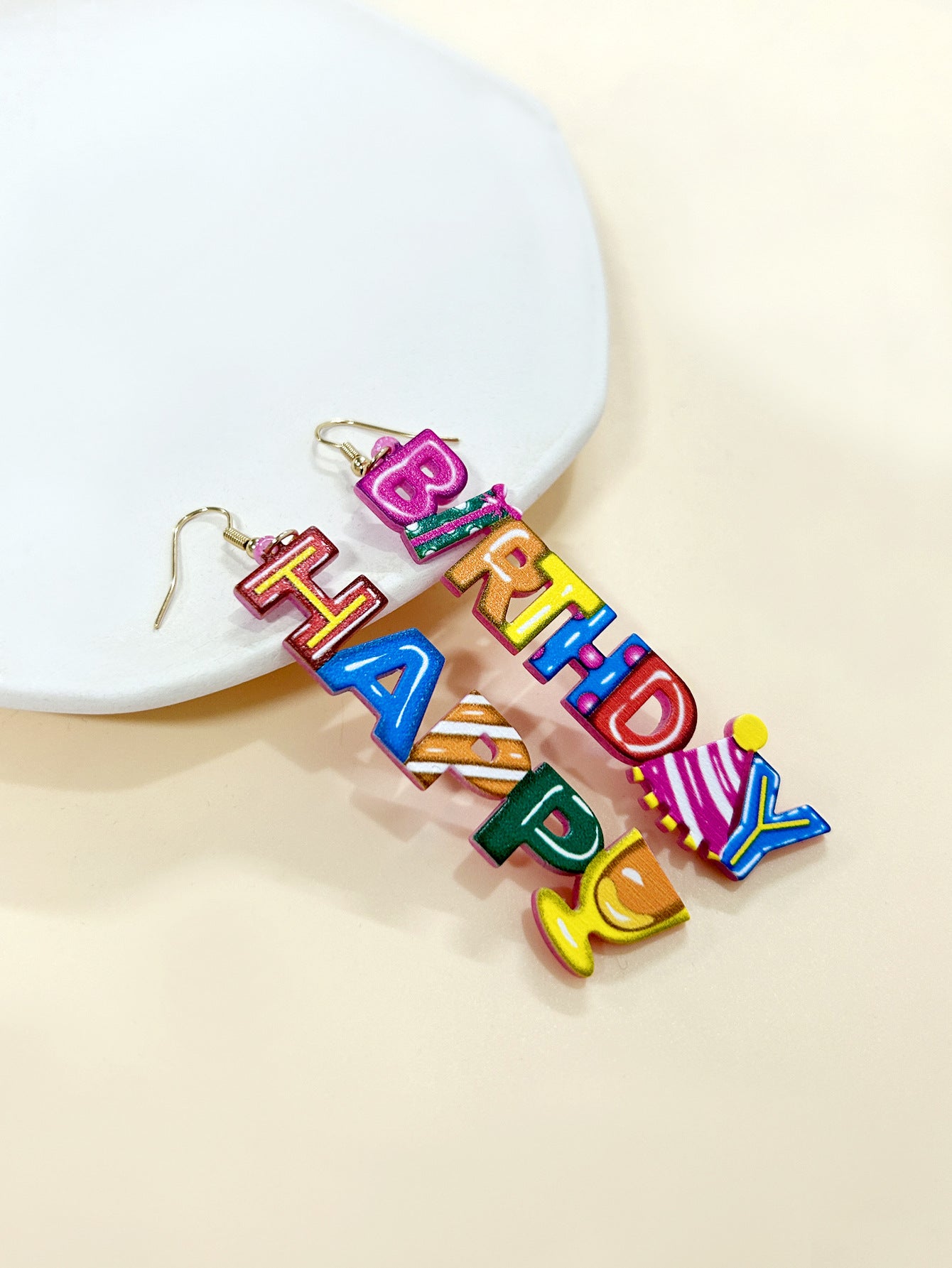Hip-Hop Multicolor Acrylic Letter Earrings For Stylish Statement Looks