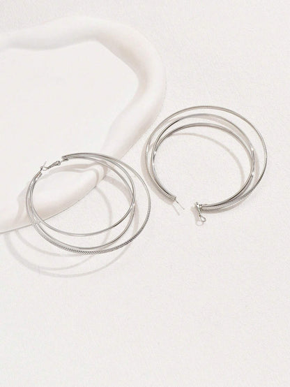 Exaggerated Golden Metal Circle Earrings For Stylish Statement Looks