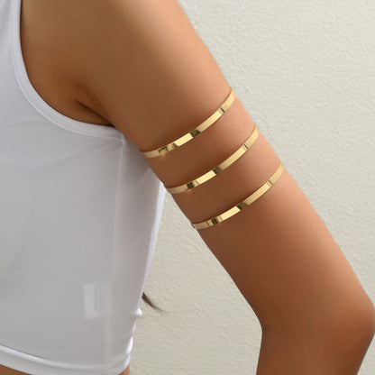 Geometric Golden Iron Arm Cuff Punk Style 1 Piece