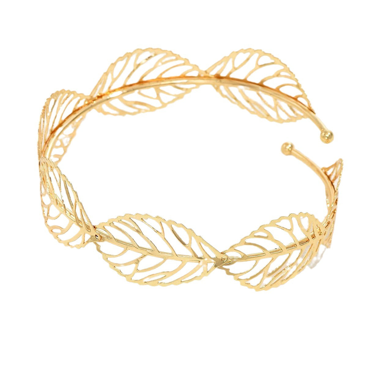 Leaves Pattern Iron Arm Bracelet Featuring Elegant Design In Durable Material
