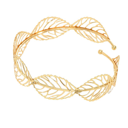 Leaves Pattern Iron Arm Bracelet Featuring Elegant Design In Durable Material