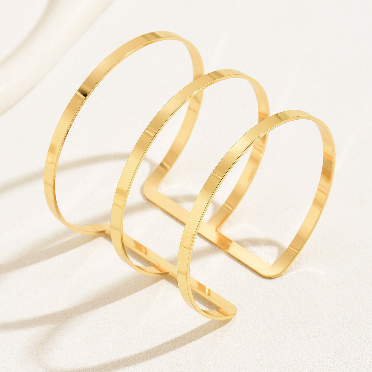 Geometric Golden Iron Arm Cuff Punk Style 1 Piece