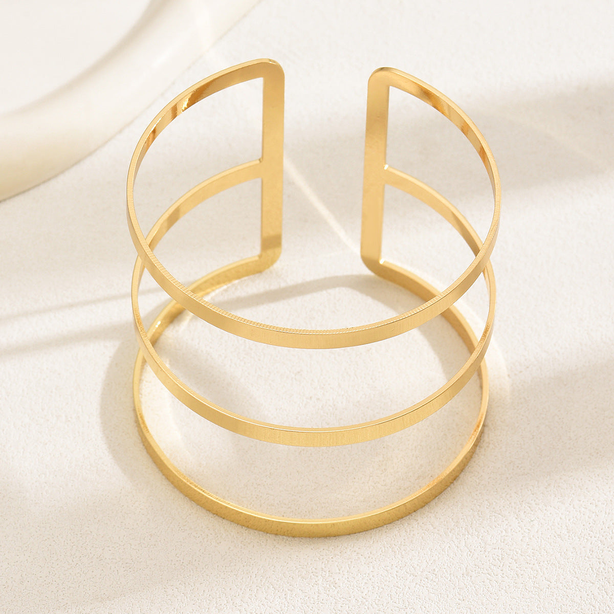 Geometric Golden Iron Arm Cuff Punk Style 1 Piece