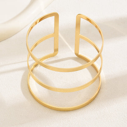 Geometric Golden Iron Arm Cuff Punk Style 1 Piece
