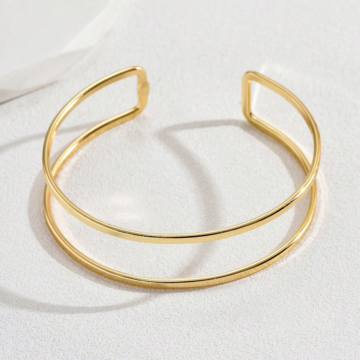 Unisex Golden Iron Arm Cuff Featuring Elegant Lines Design