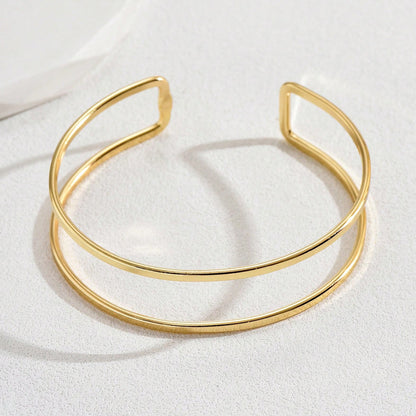 Unisex Golden Iron Arm Cuff Featuring Elegant Lines Design