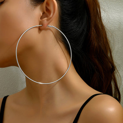 Round Golden Alloy Earrings For Elegant Style