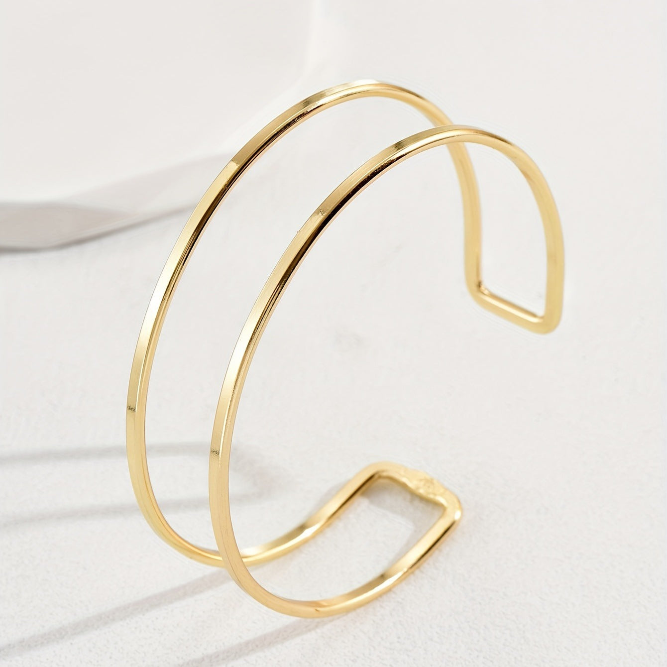 Unisex Golden Iron Arm Cuff Featuring Elegant Lines Design