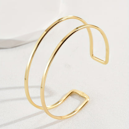 Unisex Golden Iron Arm Cuff Featuring Elegant Lines Design