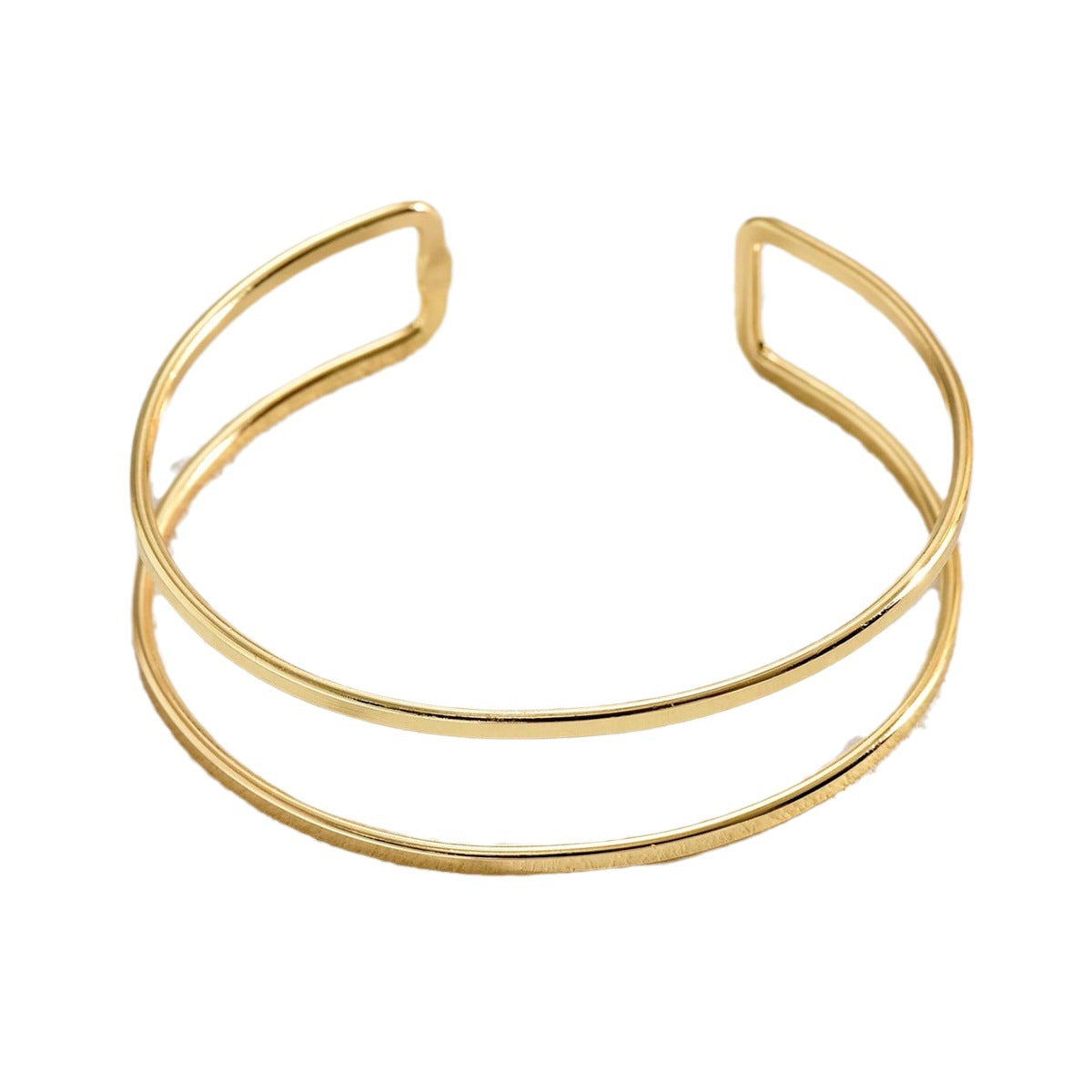Unisex Golden Iron Arm Cuff Featuring Elegant Lines Design