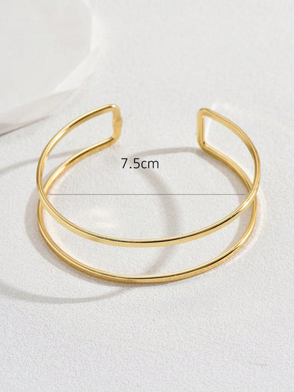 Unisex Golden Iron Arm Cuff Featuring Elegant Lines Design