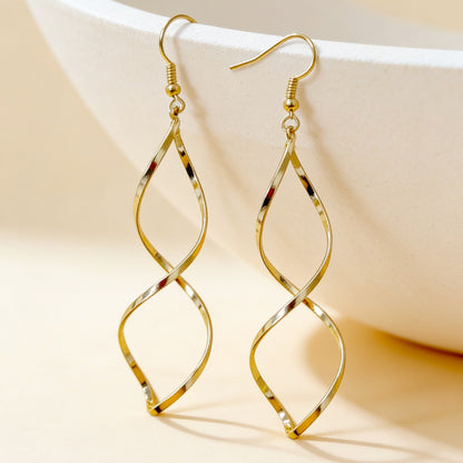 Curve Drop Earrings For Women Made Of Zinc Alloy Featuring Elegant Design