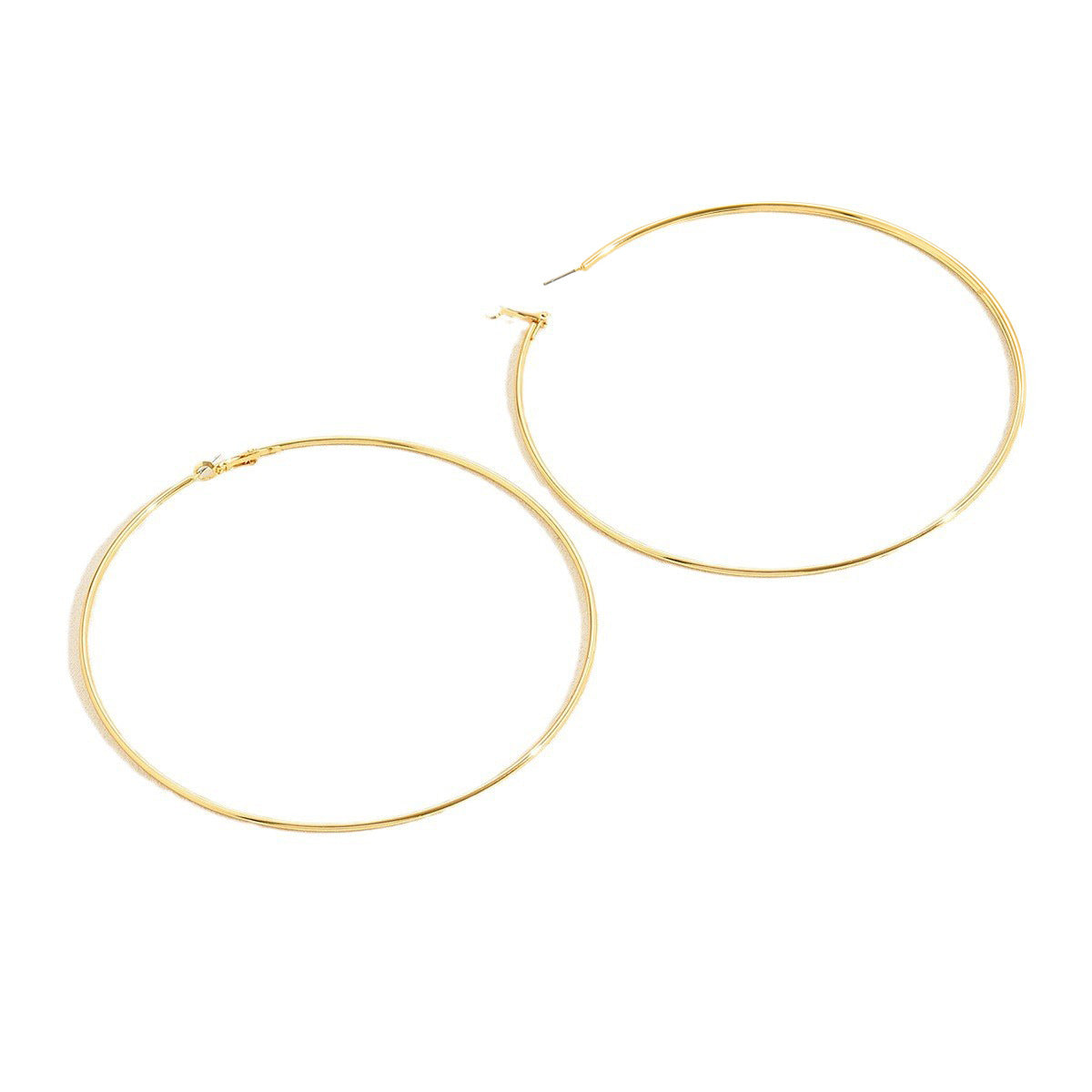 Round Golden Alloy Earrings For Elegant Style