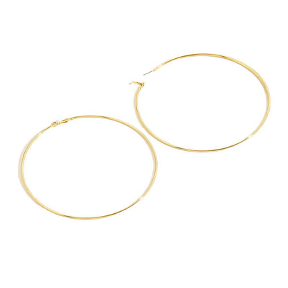 Round Golden Alloy Earrings For Elegant Style