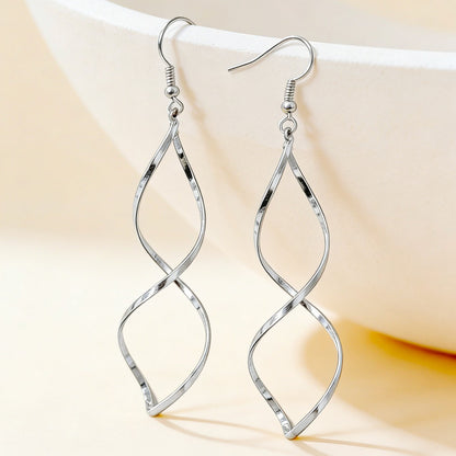 Curve Drop Earrings For Women Made Of Zinc Alloy Featuring Elegant Design