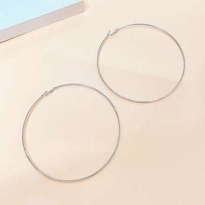 Round Golden Alloy Earrings For Elegant Style