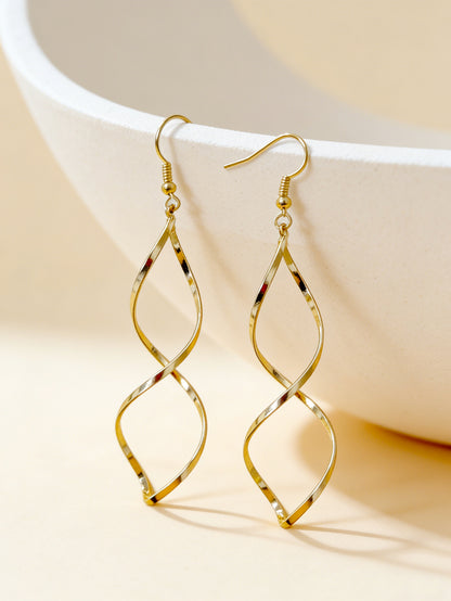 Curve Drop Earrings For Women Made Of Zinc Alloy Featuring Elegant Design