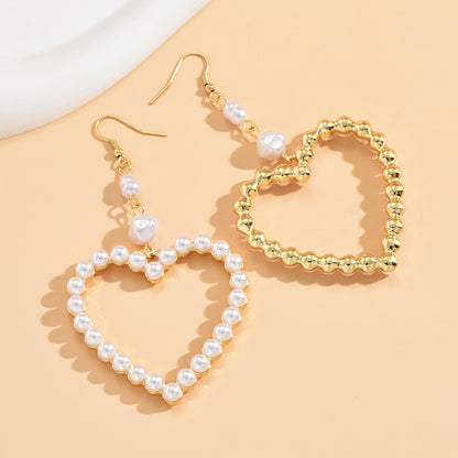 Retro Heart Shape Drop Earrings For Women Featuring Durable Alloy Material