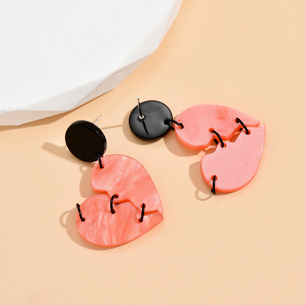 Splicing For Acrylic Drop Earrings Featuring Unique Design And Lightweight Comfort