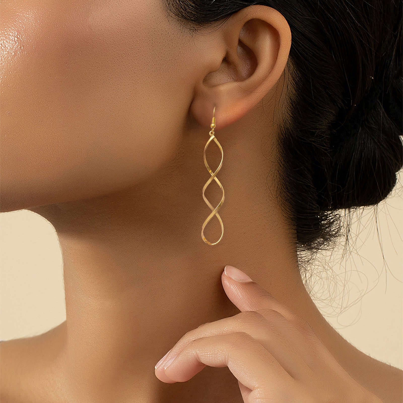 Curve Drop Earrings For Women Made Of Zinc Alloy Featuring Elegant Design