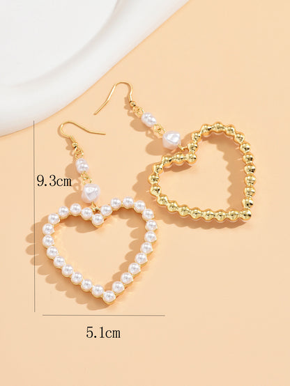 Retro Heart Shape Drop Earrings For Women Featuring Durable Alloy Material