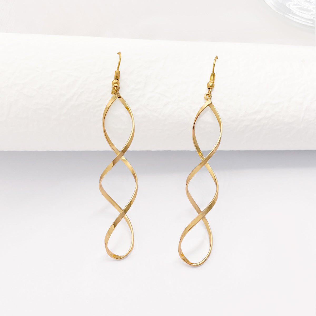 Curve Drop Earrings For Women Made Of Zinc Alloy Featuring Elegant Design
