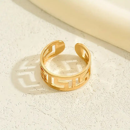 Golden Alloy Letter Ring For Stylish Wear