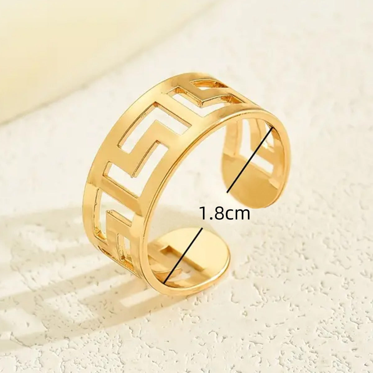 Golden Alloy Letter Ring For Stylish Wear