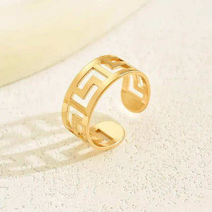 Golden Alloy Letter Ring For Stylish Wear