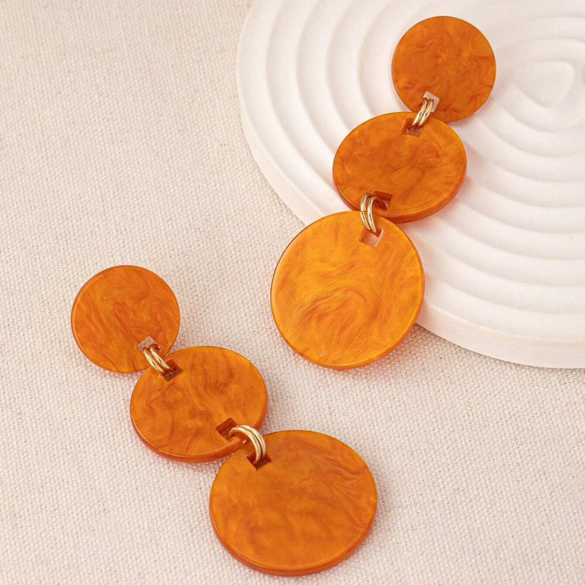 Round Acrylic Drop Earrings For Women, Available In Multiple Colours, Stylish And Lightweight