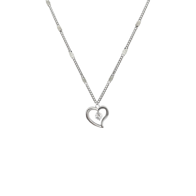 Heart Shape Pendant For Women In Simple Style, Made Of Copper With Golden Finish And Zircon Inlay