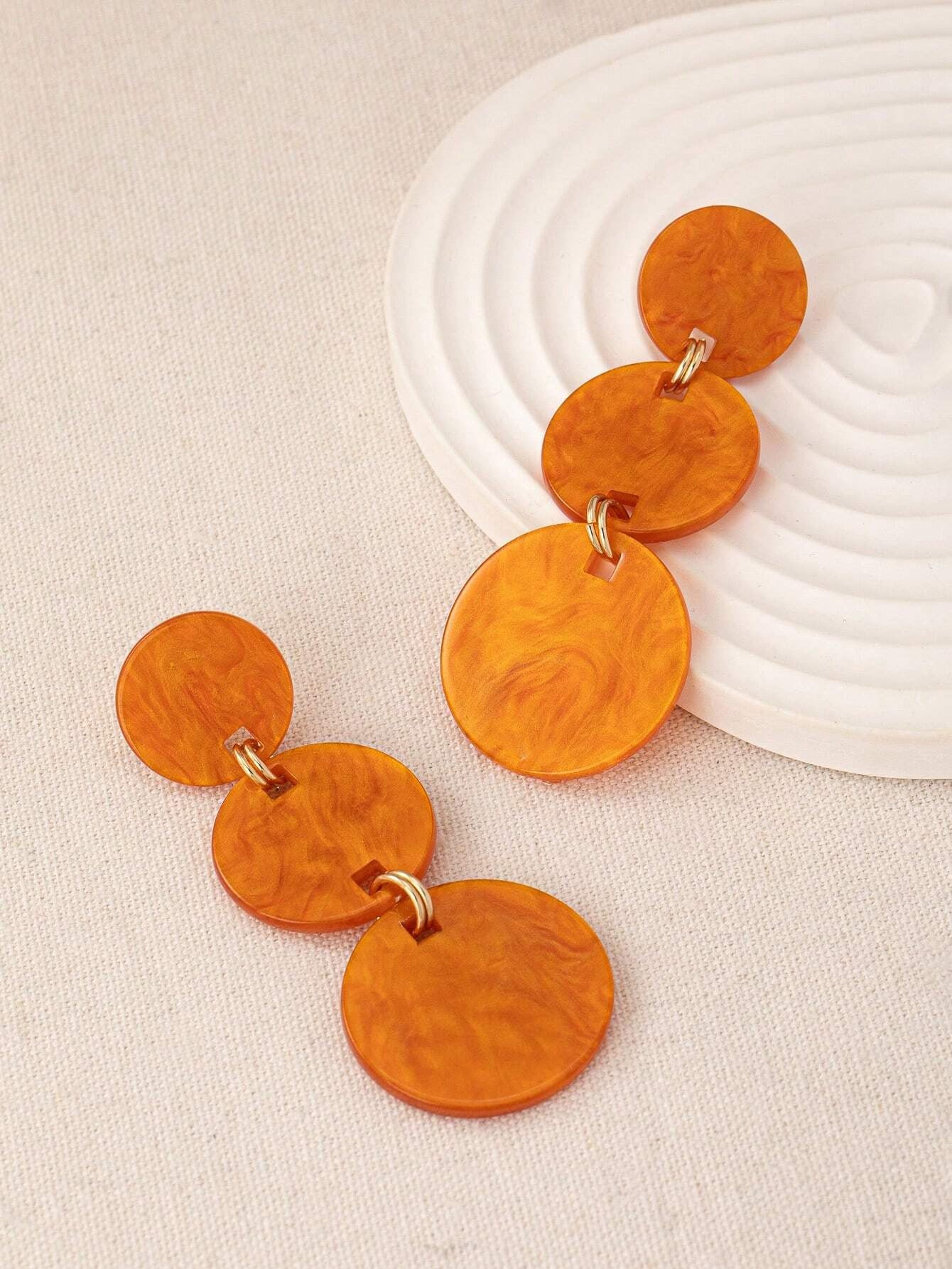 Round Acrylic Drop Earrings For Women, Available In Multiple Colours, Stylish And Lightweight