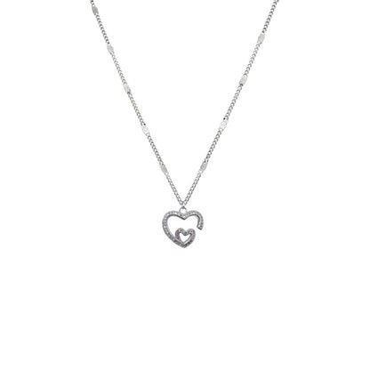 Heart Shape Pendant For Women In Simple Style, Made Of Copper With Golden Finish And Zircon Inlay