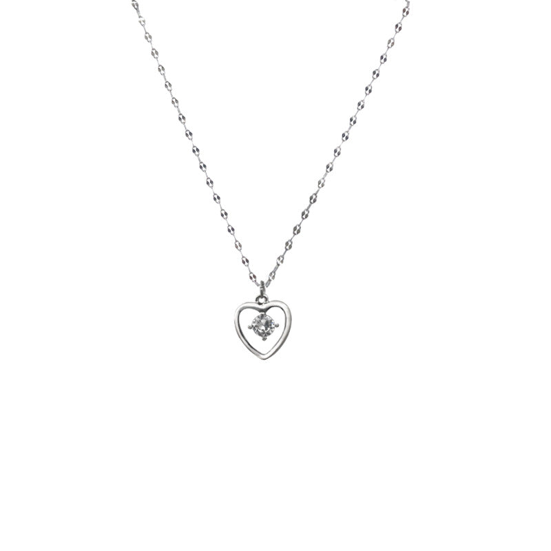 Heart Shape Pendant For Women In Simple Style, Made Of Copper With Golden Finish And Zircon Inlay