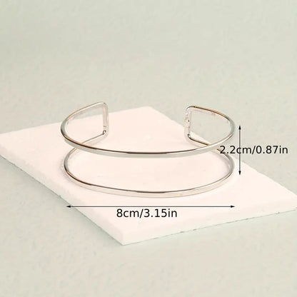 Geometric Golden Alloy Arm Cuff Bangle For Stylish Jewelry Accessories
