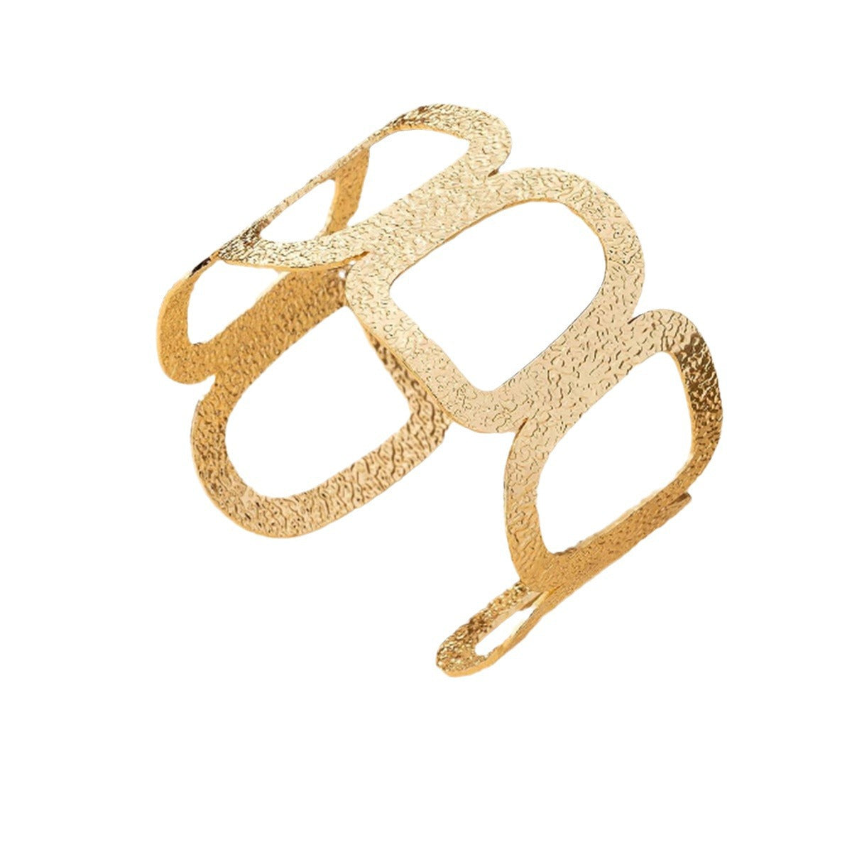 Geometric Bangle For Women In Golden Alloy, Stylish And Durable Jewelry Accessory