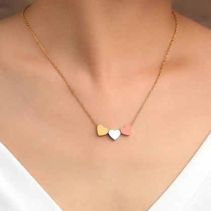 Sweet Heart Shape Necklace For Women In Golden Alloy, Elegant And Charming Jewelry Piece