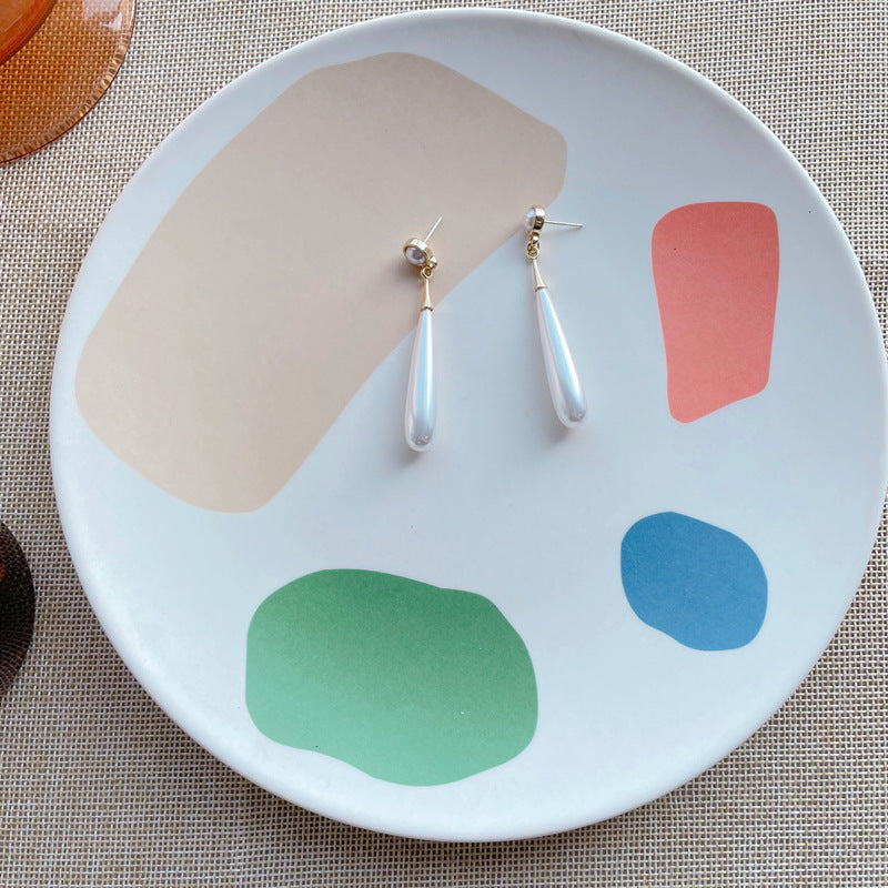 Water Droplets Drop Earrings For Stud Earrings In Red Plastic
