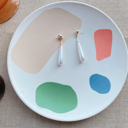 Water Droplets Drop Earrings For Stud Earrings In Red Plastic