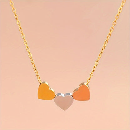 Sweet Heart Shape Necklace For Women In Golden Alloy, Elegant And Charming Jewelry Piece