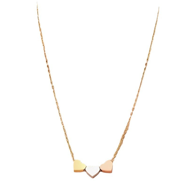 Sweet Heart Shape Necklace For Women In Golden Alloy, Elegant And Charming Jewelry Piece
