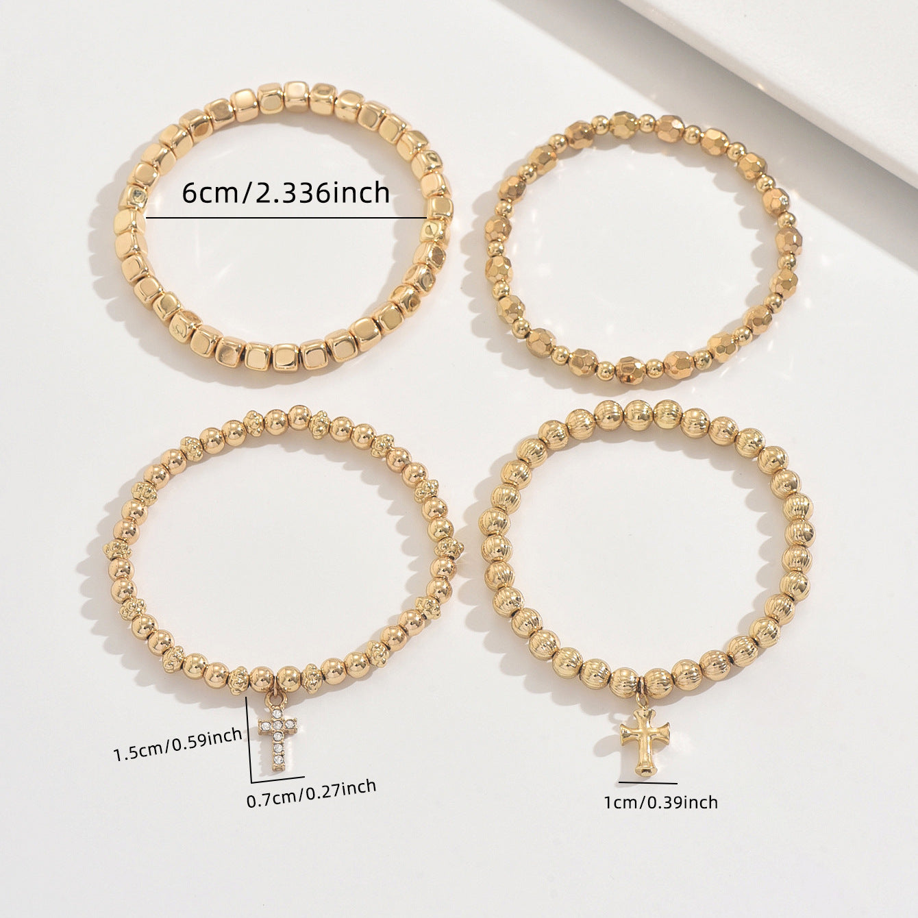 Acrylic Cross Bracelet For Stylish Wear, Available In Golden, 1 Set