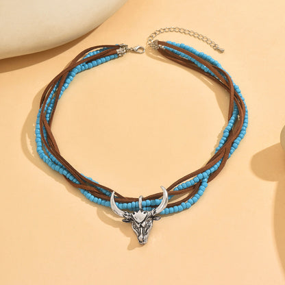 Vintage Style Acrylic Animal Necklace For Unique Fashion Featuring Weave Craft