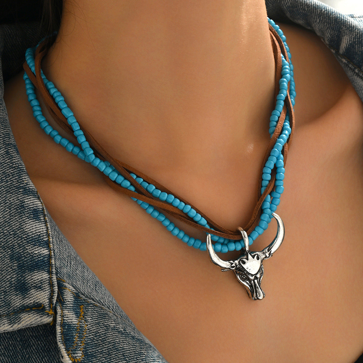 Vintage Style Acrylic Animal Necklace For Unique Fashion Featuring Weave Craft