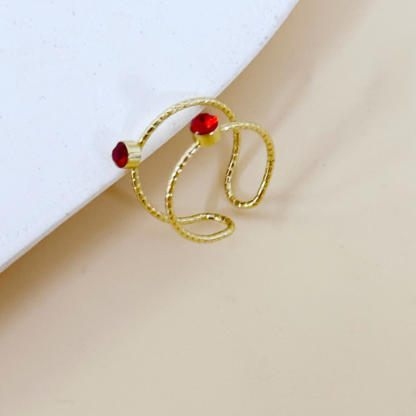 Geometric Rings For Women In Simple Style, 1 Set Featuring Multicolor Alloy With Rhinestones Inlay