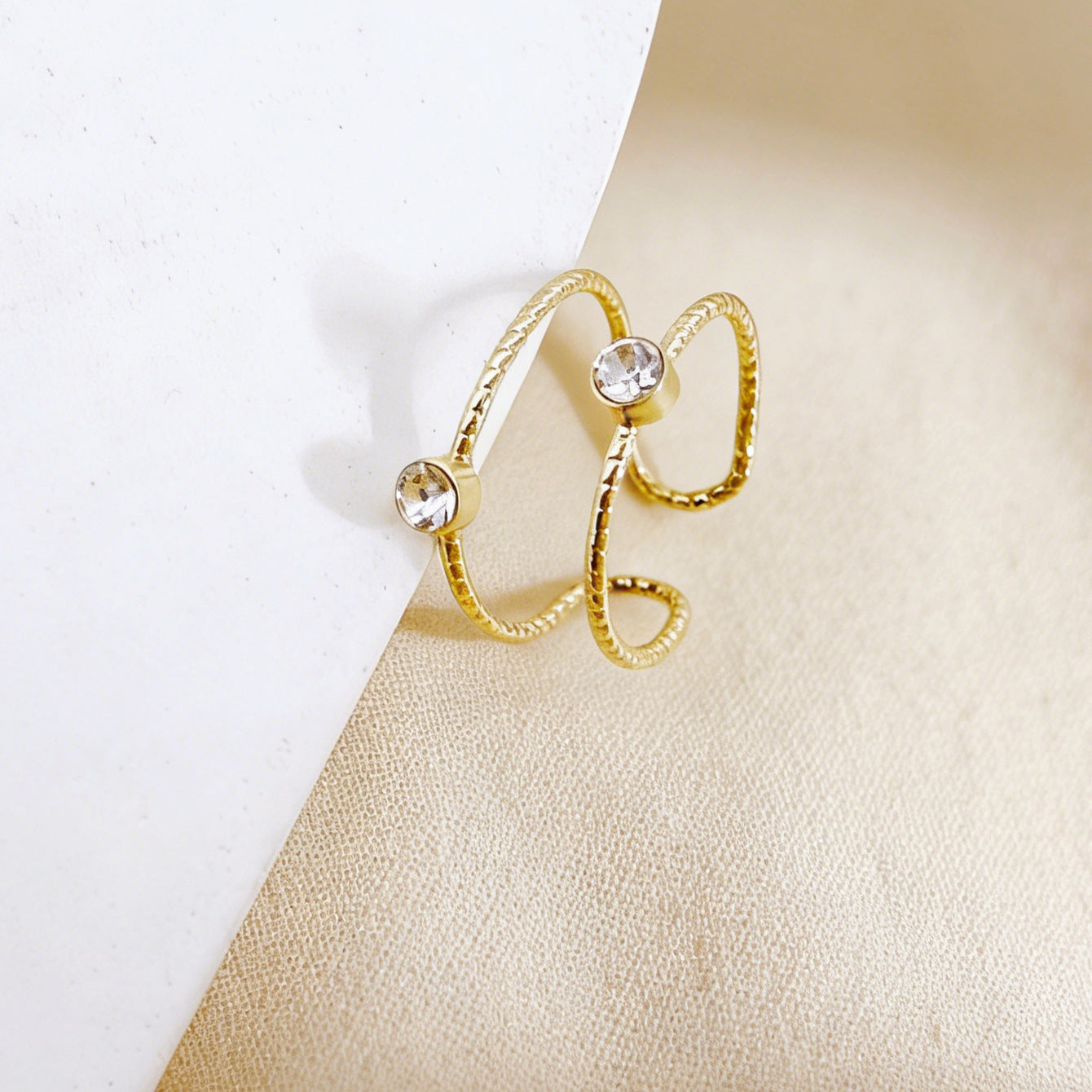 Geometric Rings For Women In Simple Style, 1 Set Featuring Multicolor Alloy With Rhinestones Inlay