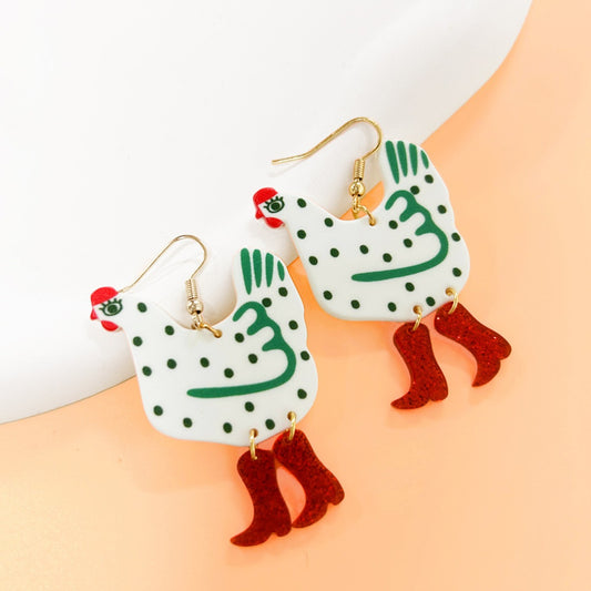 Multicolor Acrylic Hip-Hop Animal Earrings For Stylish Fashion Statements
