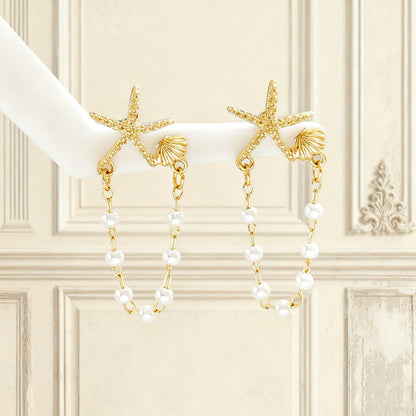 Star Earrings For Women In Golden Alloy, Stylish And Durable Accessory