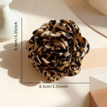 Petal Pin Made Of Cloth Featuring Leopard Print Design