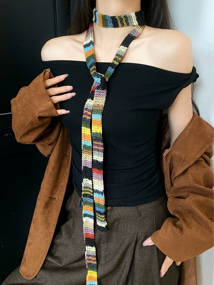 New Style Retro Fabric Waist Chain Featuring Classic Stripe Pattern In Elegant Colour